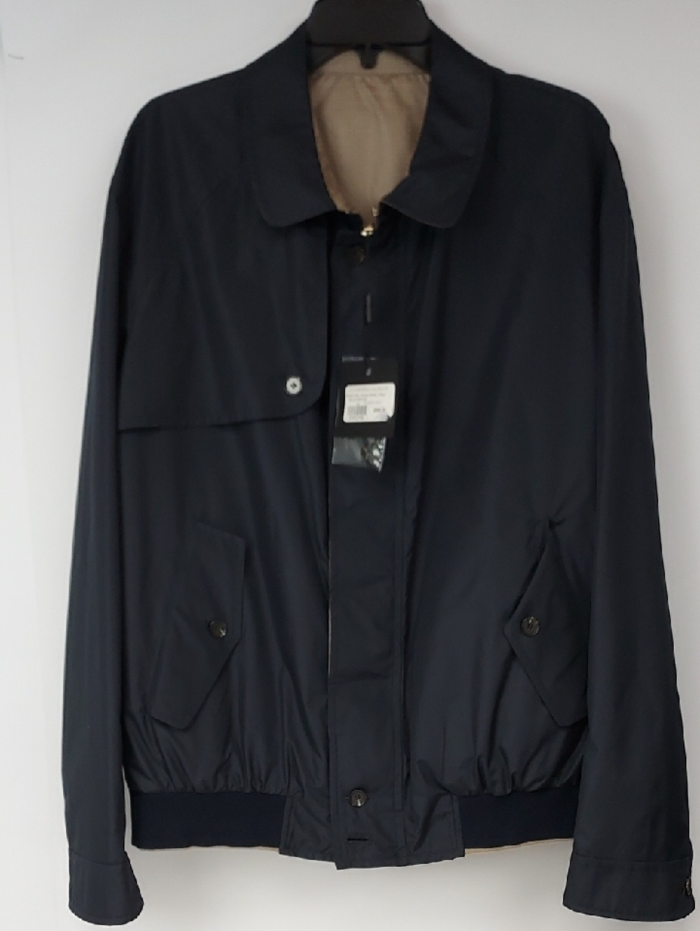 La Camiceria Italiana NY Reversible Navy Blue/Beige Bomber Jacket